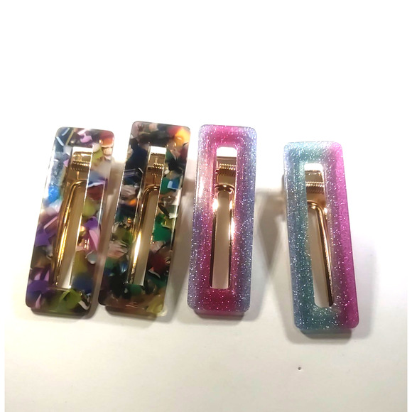 Hair Clip Barrettes Lot Of 4 (2)Matching Sets - Picture 1 of 7